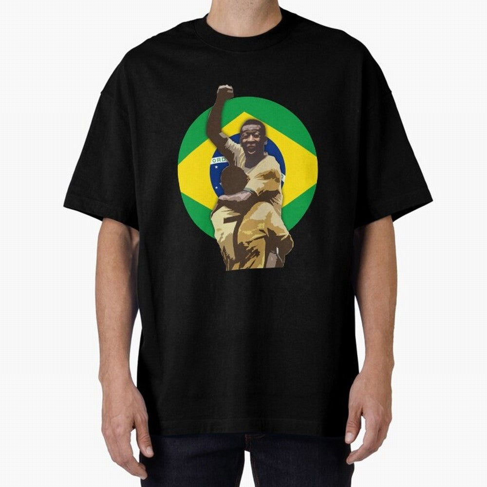 Pele Greates Footbal Player in History - Joga Bonito Oversized T-Shirt Turn Up for FIFA World Cup 2026 Celebrating Neymar, England, France and Netherlands Energy, Champion Mindset, Group Stage Buzz, Knockout Tension and Passionate Fan Culture;