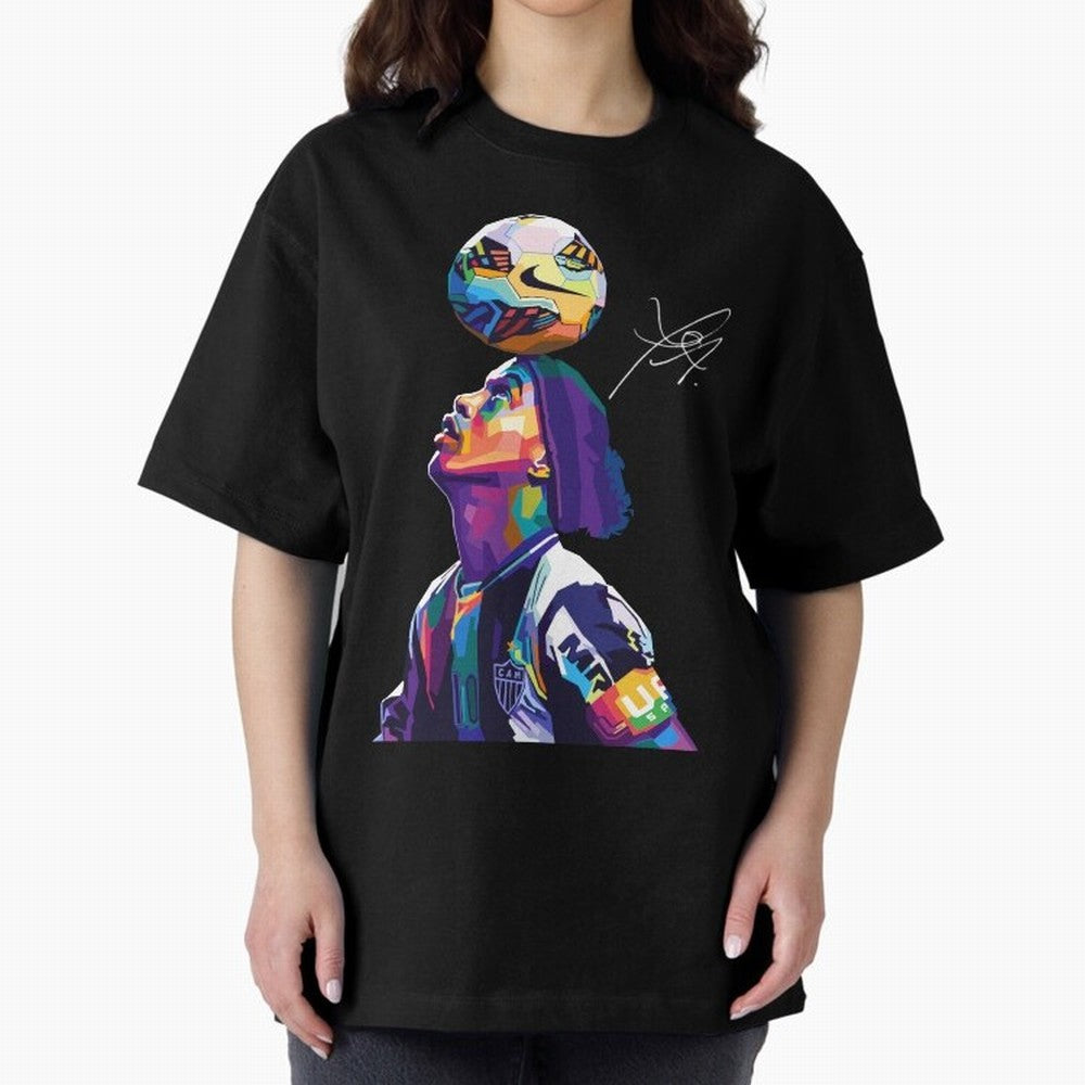 Ronaldinho Wpap Pop Art Oversized T-Shirt Remember the FIFA World Cup 2026 Journey through Cristiano Ronaldo Highlights, Argentina and Brazil Pride, Classic Soccer Heritage, Championship Pressure, Fan Loyalty and International Pride; Perfect for