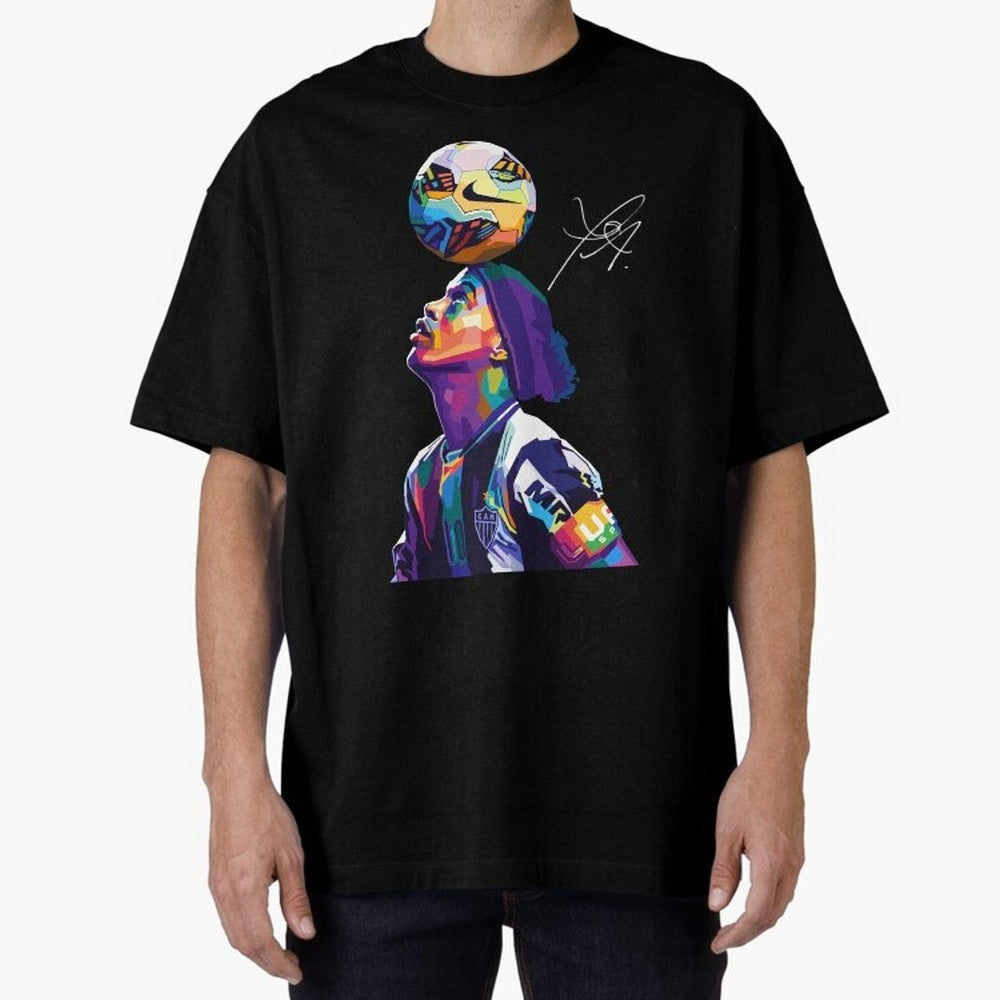 Ronaldinho Wpap Pop Art Oversized T-Shirt Remember the FIFA World Cup 2026 Journey through Cristiano Ronaldo Highlights, Argentina and Brazil Pride, Classic Soccer Heritage, Championship Pressure, Fan Loyalty and International Pride; Perfect for