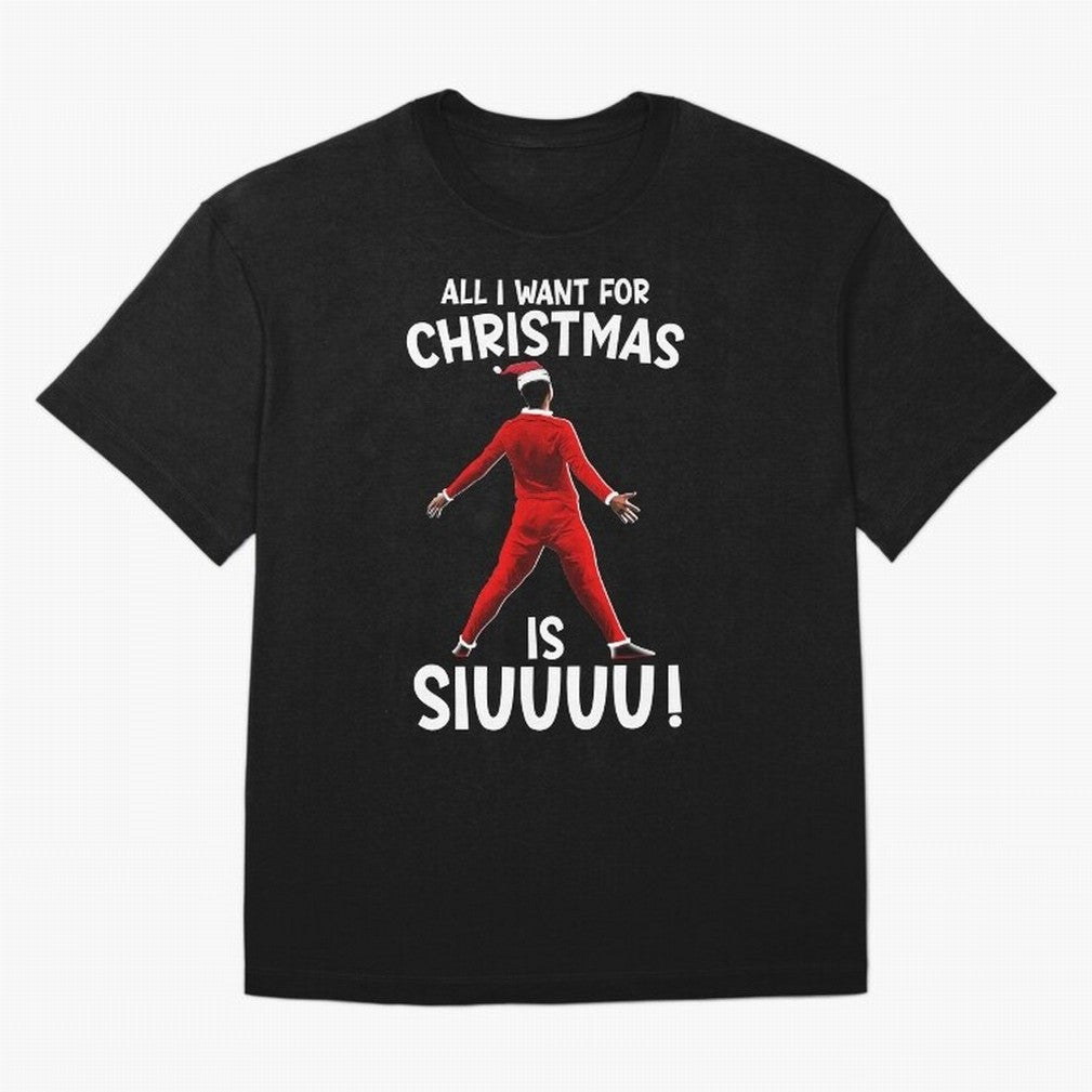 All I Want For Christmas Is Siuuu CR7 fans Xmas Christian Ronaldo Oversized T-Shirt Relive the Noise and Pride of FIFA World Cup 2026 Group Stage Centered on Messi, CR7 and Mbappe, Germany Energy, Football Festival Excitement, Trophy Ambitions,