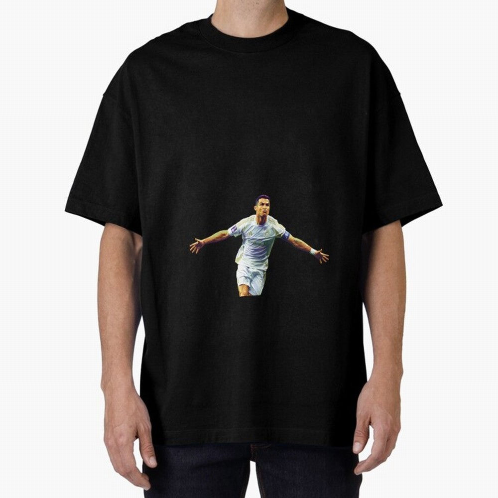 Ronaldo pop art Oversized T-Shirt Show Support during Match Day Hype around FIFA World Cup 2026 USA Canada Mexico, Mbappe and Neymar, Spain and Netherlands, Tournament Hype, Historic Matchups, Family Viewing Parties and Global Sports Pride; Perfect