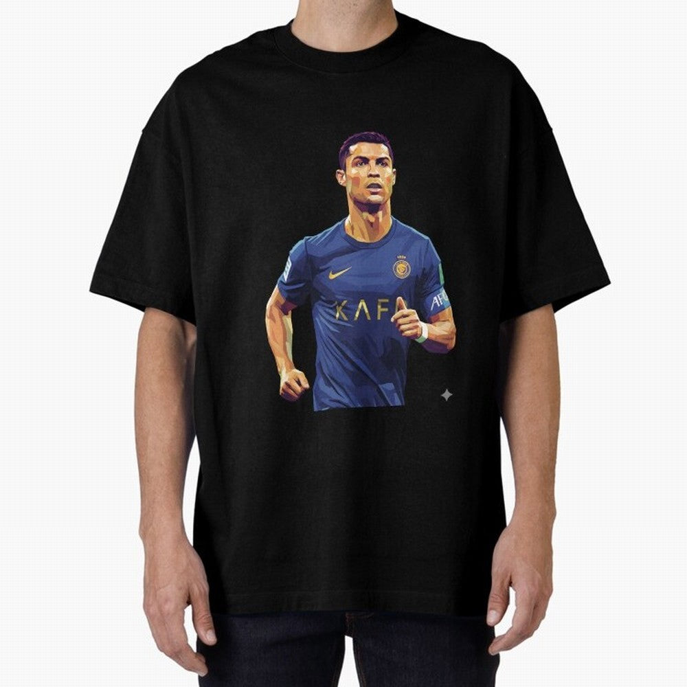 Ronaldo pop art Oversized T-Shirt Embrace FIFA World Cup 2026 Group Stage Spirit, Highlighting France, Cristiano Ronaldo, Worldwide Fan Energy, Dramatic Goals, Stadium Lights and Championship Celebrations; Perfect for Supporters Who Want Bold