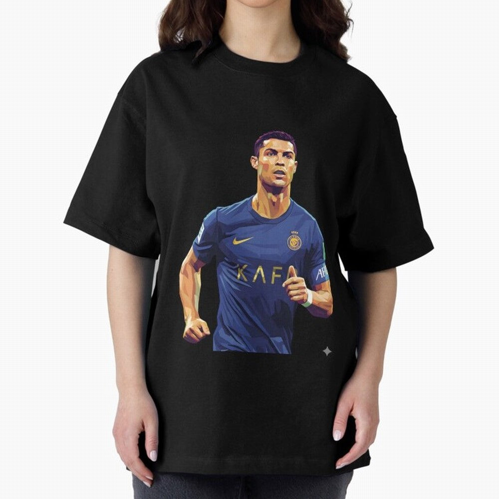 Ronaldo pop art Oversized T-Shirt Embrace FIFA World Cup 2026 Group Stage Spirit, Highlighting France, Cristiano Ronaldo, Worldwide Fan Energy, Dramatic Goals, Stadium Lights and Championship Celebrations; Perfect for Supporters Who Want Bold
