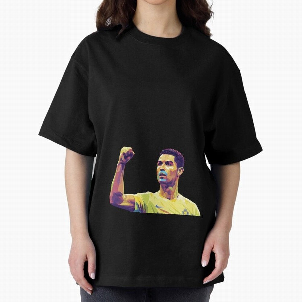 Ronaldo pop art Oversized T-Shirt Celebrate the Next Chapter of FIFA World Cup 2026 Group Stage Spirit, with Germany, Messi, Neymar and Mbappe, Champion Mindset, Group Stage Buzz, Knockout Tension and Passionate Fan Culture; Made for Collectors Who