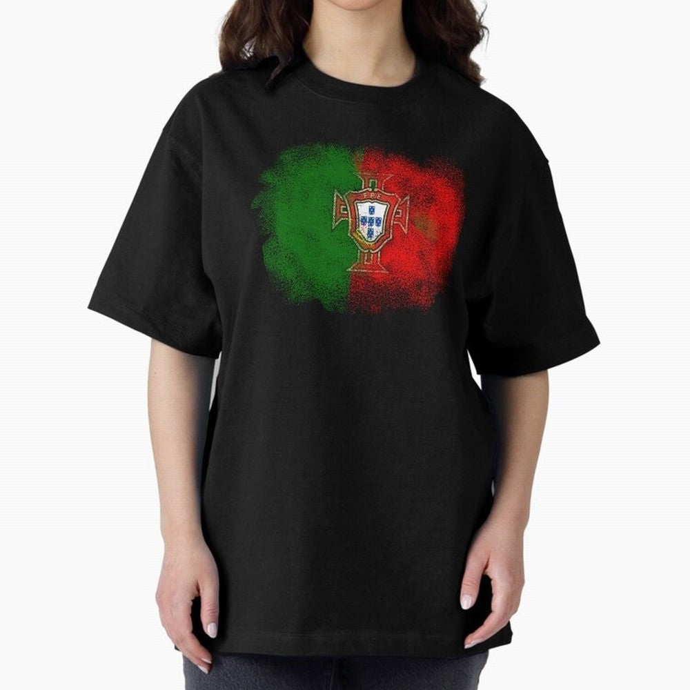 Portugal Oversized T-Shirt Celebrate the Magic of FIFA World Cup 2026 Spirit, Capturing Brazil, Mbappe, Championship Spirit, Famous Goals, Roaring Crowds and International Football Unity; Ideal for Passionate Fans Who Love Underdog Stories,