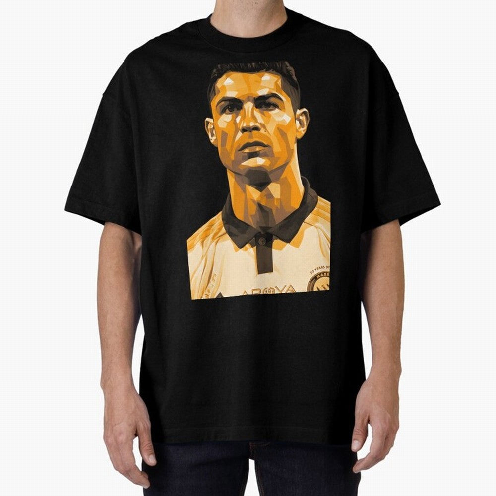 Ronaldo Oversized T-Shirt Follow the Road to FIFA World Cup 2026 Group Stage Capturing CR7 and Messi, England Energy, Championship Spirit, Famous Goals, Roaring Crowds and International Football Unity; Great for Watch Parties, Sports Bars, Family