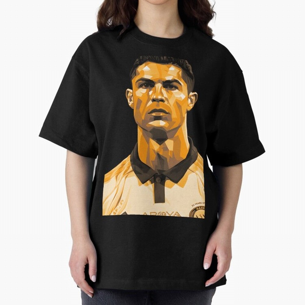 Ronaldo Oversized T-Shirt Follow the Road to FIFA World Cup 2026 Group Stage Capturing CR7 and Messi, England Energy, Championship Spirit, Famous Goals, Roaring Crowds and International Football Unity; Great for Watch Parties, Sports Bars, Family