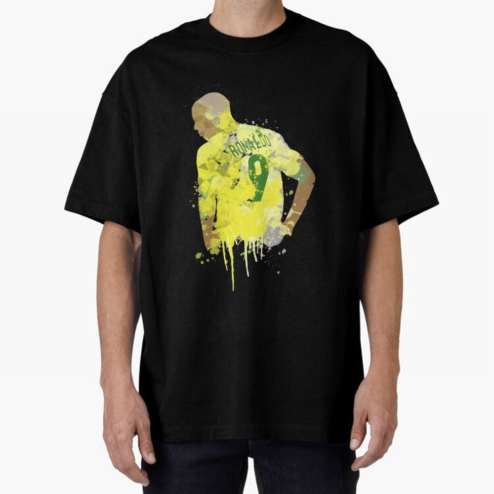 Ronaldo Brazil Legend Art Oversized T-Shirt Celebrate the Magic of FIFA World Cup 2026 USA Canada Mexico Celebrating Haaland and Mbappe, Brazil, Portugal and Argentina Energy, Goal Celebration Energy, Supporter Heritage, Football Icons and