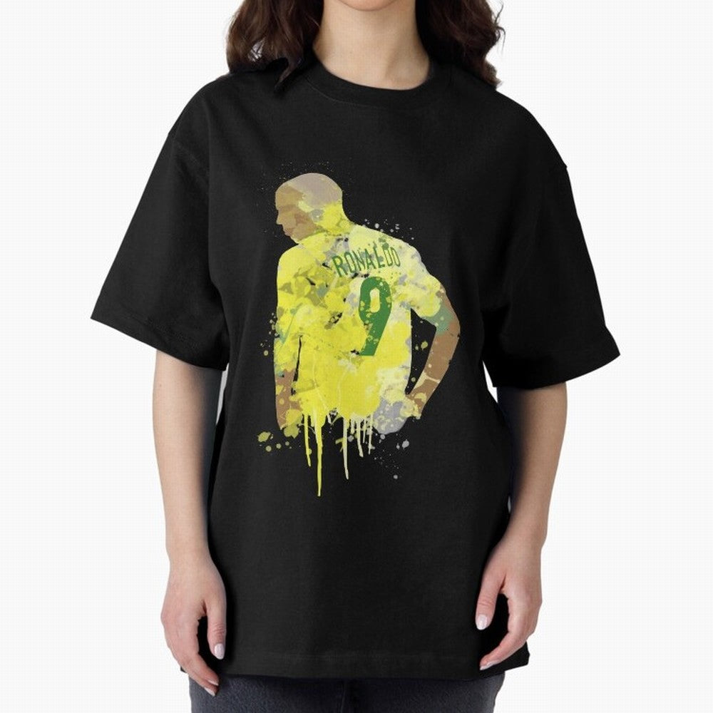Ronaldo Brazil Legend Art Oversized T-Shirt Celebrate the Magic of FIFA World Cup 2026 USA Canada Mexico Celebrating Haaland and Mbappe, Brazil, Portugal and Argentina Energy, Goal Celebration Energy, Supporter Heritage, Football Icons and