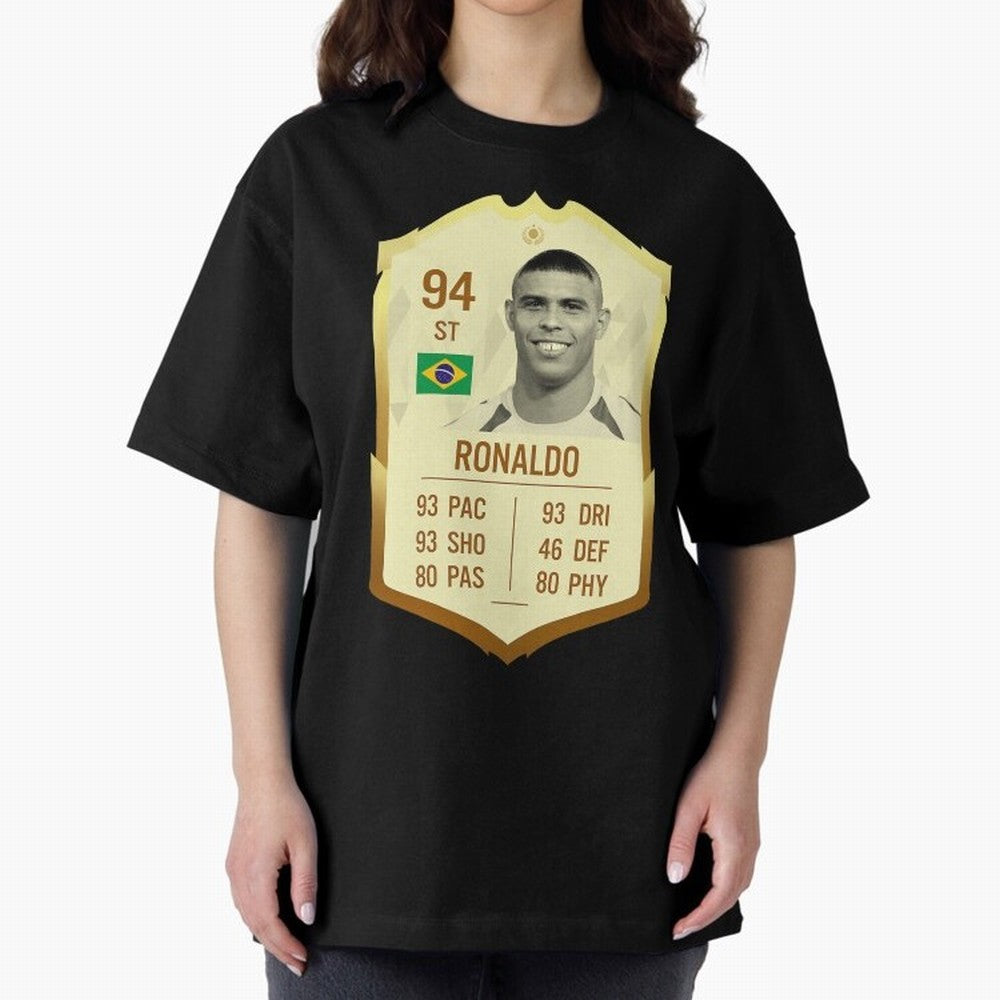 Ronaldo Ultimate Card Oversized T-Shirt Live the Energy of Match Day Hype around FIFA World Cup 2026 Group Stage, Messi, CR7 and Mbappe, Spain, Champion Mindset, Group Stage Buzz, Knockout Tension and Passionate Fan Culture; Made for Die Hard