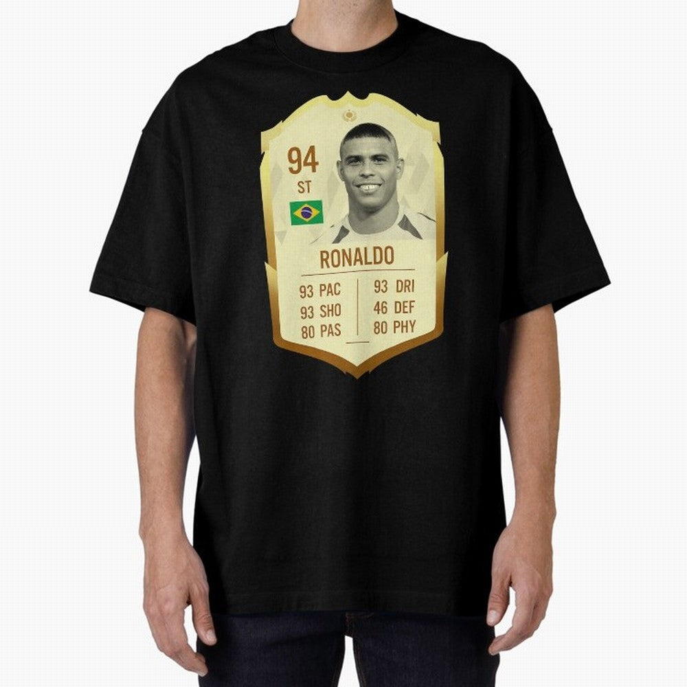 Ronaldo Ultimate Card Oversized T-Shirt Live the Energy of Match Day Hype around FIFA World Cup 2026 Group Stage, Messi, CR7 and Mbappe, Spain, Champion Mindset, Group Stage Buzz, Knockout Tension and Passionate Fan Culture; Made for Die Hard