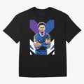 Desire Doue in WPAP Style Oversized T-Shirt Build Global Football Passion for FIFA World Cup 2026 USA Canada Mexico, Inspired by Mbappe and Neymar, Argentina, France and Brazil, Fan Favorite Moments, National Team Passion, Big Match Drama and