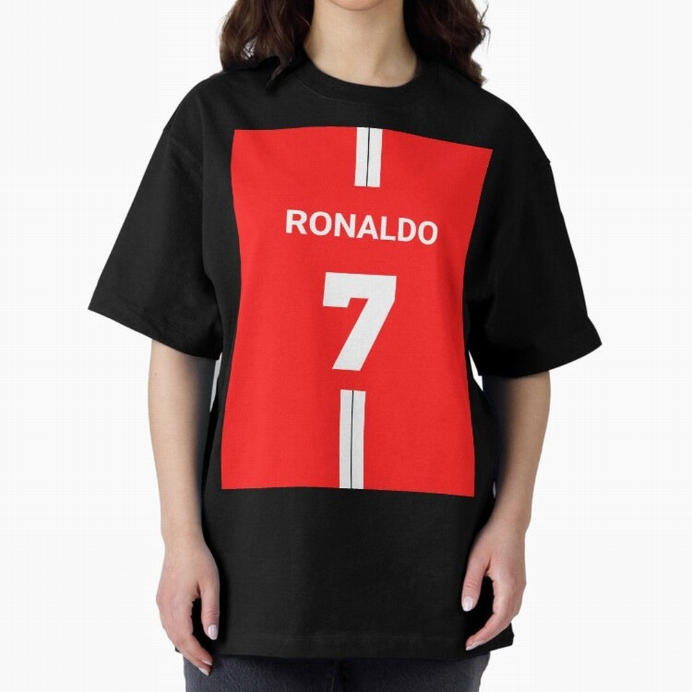 Ronaldo Jersey - 7 Back to Manchester Oversized T-Shirt Share the Excitement of FIFA World Cup 2026 Group Stage for Fans of Haaland and England, Bringing Championship Spirit, Famous Goals, Roaring Crowds and International Football Unity; Ideal for