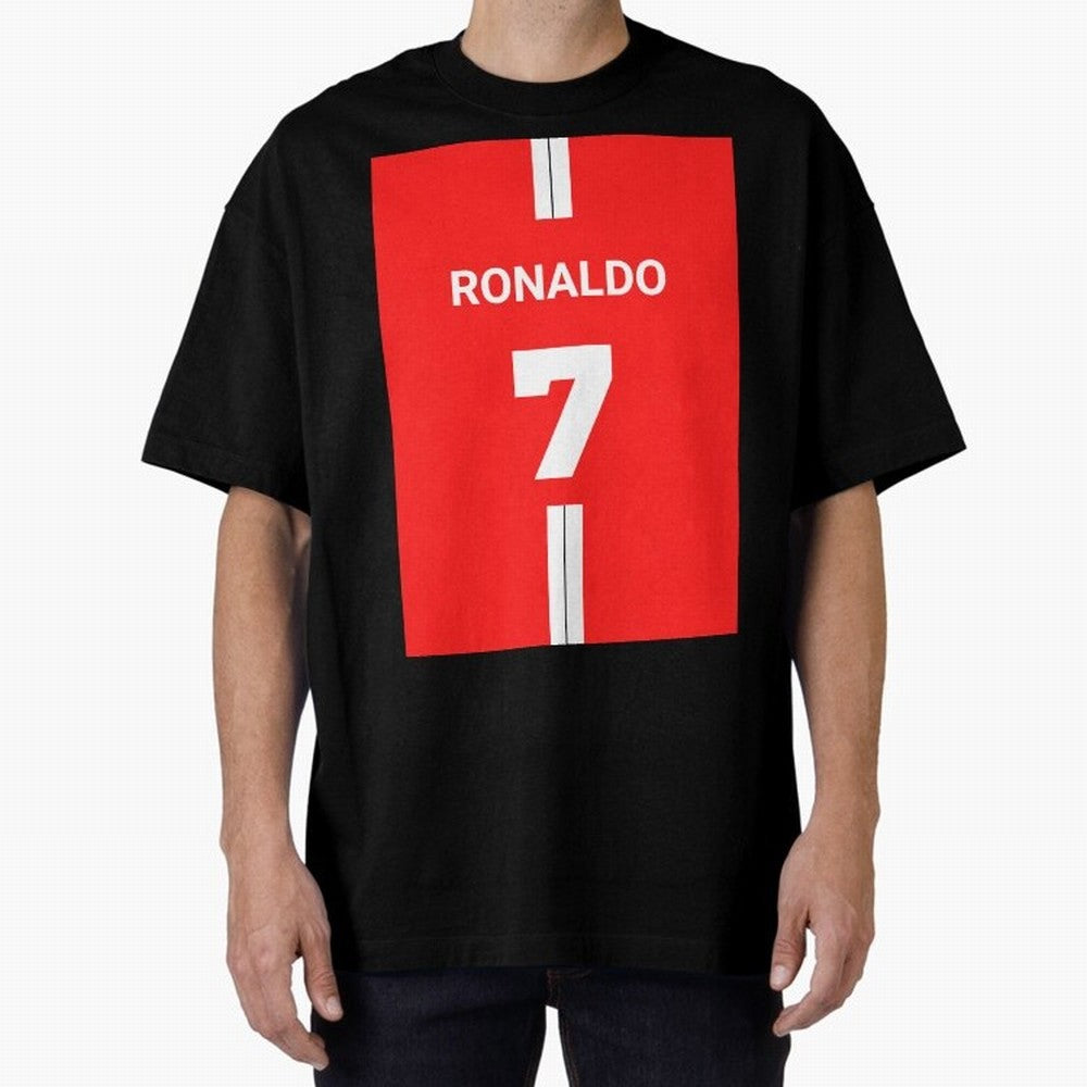 Ronaldo Jersey - 7 Back to Manchester Oversized T-Shirt Share the Excitement of FIFA World Cup 2026 Group Stage for Fans of Haaland and England, Bringing Championship Spirit, Famous Goals, Roaring Crowds and International Football Unity; Ideal for