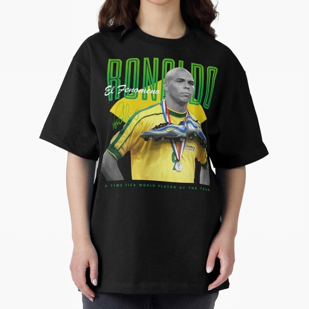 Ronaldo 3 Time Fifa World Player Of The Year Oversized T-Shirt Carry the Dream of Match Day Hype around FIFA World Cup 2026 Group Stage, Haaland, Brazil, Champion Mindset, Group Stage Buzz, Knockout Tension and Passionate Fan Culture; Great for