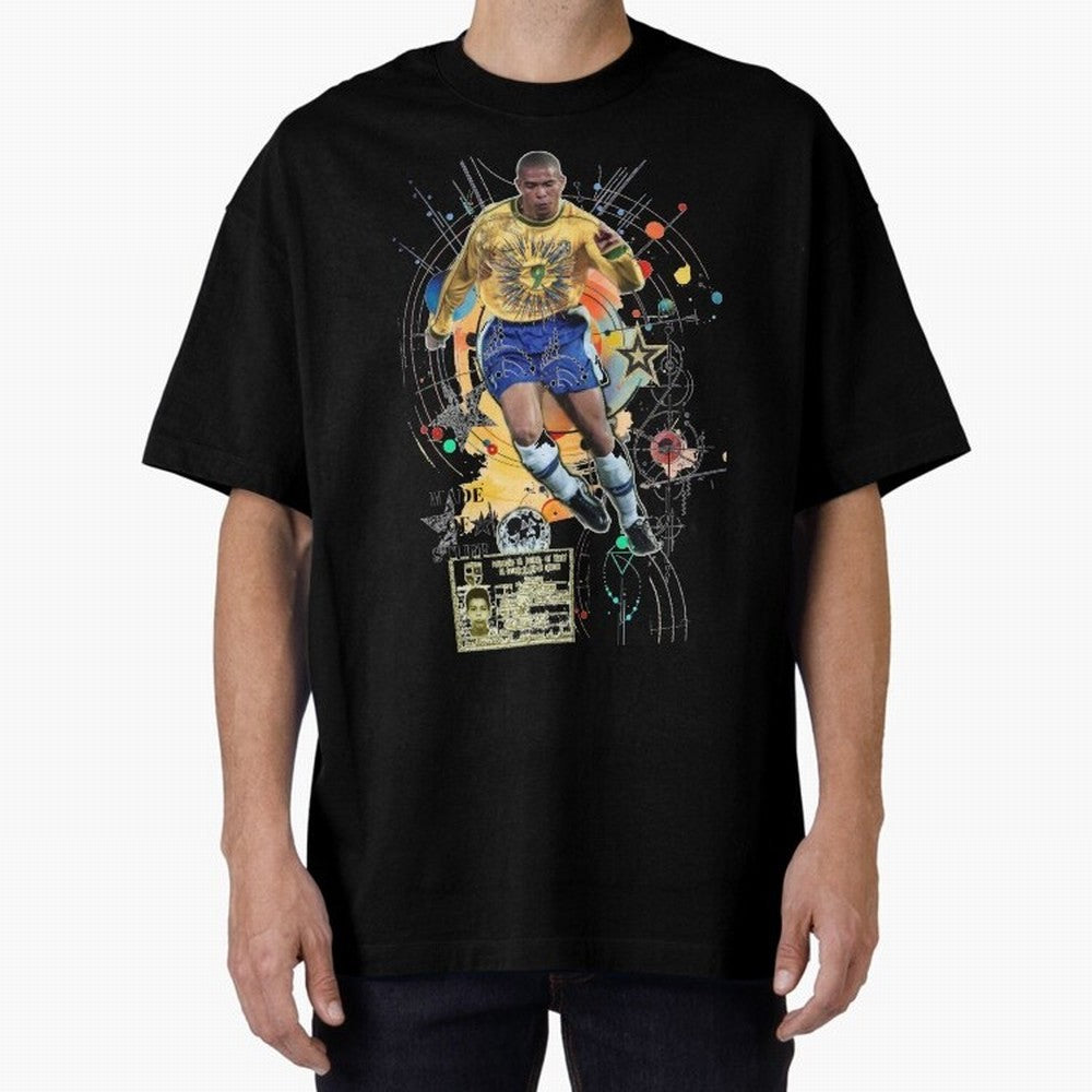 Ronaldo Nazario Football Playmaker Oversized T-Shirt Capture Stadium Memories from FIFA World Cup 2026 USA Canada Mexico Spirit, with Portugal, Spain and Germany, CR7 and Messi, Sports Nostalgia, International Competition, Famous Players and
