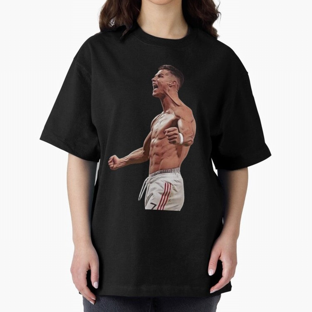Ronaldo Last Minute Goal Celebration United 7 Oversized T-Shirt Join the Global Buzz around FIFA World Cup 2026 USA Canada Mexico Spirit, Connected to Argentina, Cristiano Ronaldo, Haaland and CR7, Championship Spirit, Famous Goals, Roaring Crowds