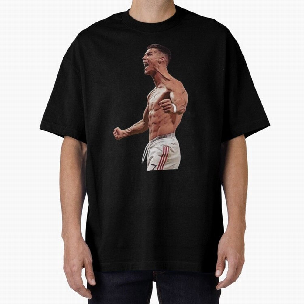 Ronaldo Last Minute Goal Celebration United 7 Oversized T-Shirt Join the Global Buzz around FIFA World Cup 2026 USA Canada Mexico Spirit, Connected to Argentina, Cristiano Ronaldo, Haaland and CR7, Championship Spirit, Famous Goals, Roaring Crowds