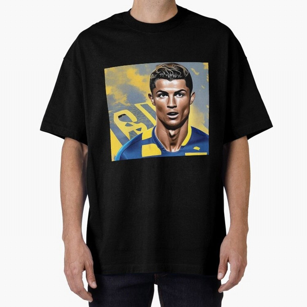 Ronaldo al nassr Oversized T-Shirt Live for the Drama of FIFA World Cup 2026 USA Canada Mexico for Fans of Neymar and England, France and Netherlands, Bringing Sports Nostalgia, International Competition, Famous Players and Unforgettable Victories;