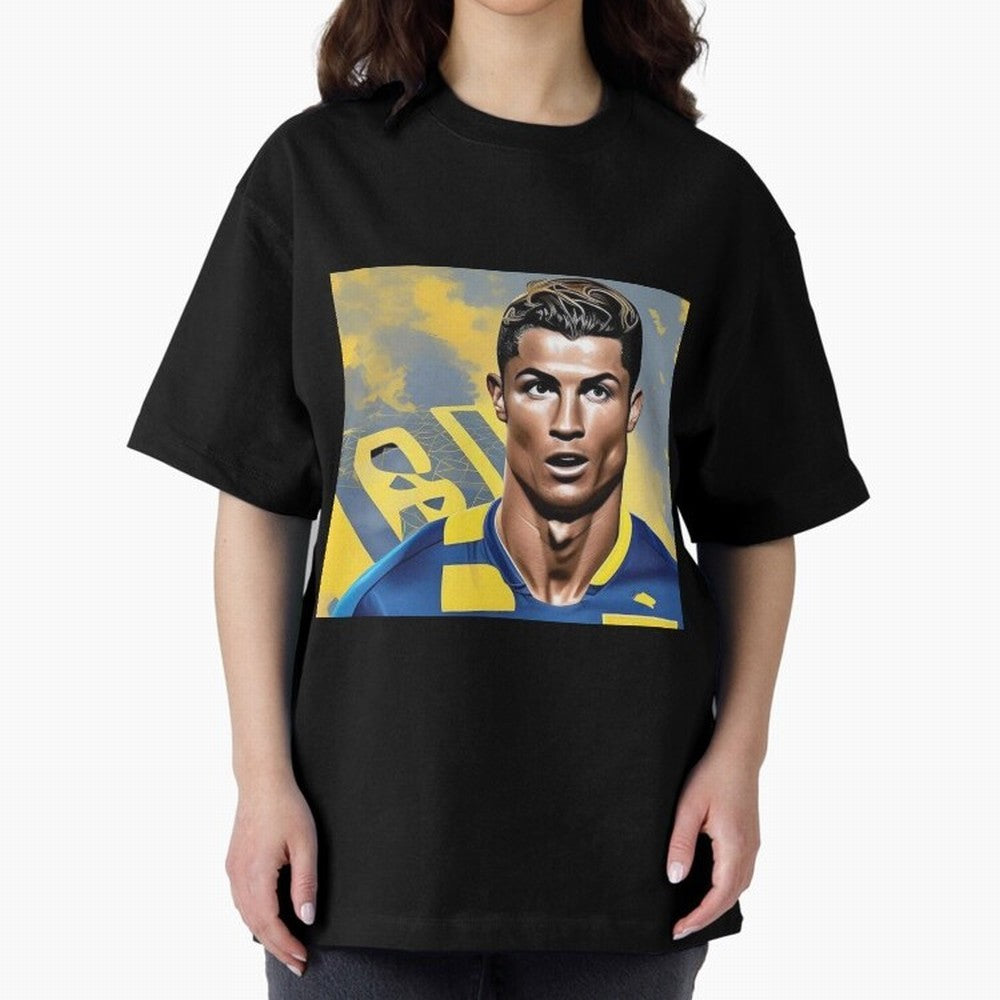 Ronaldo al nassr Oversized T-Shirt Live for the Drama of FIFA World Cup 2026 USA Canada Mexico for Fans of Neymar and England, France and Netherlands, Bringing Sports Nostalgia, International Competition, Famous Players and Unforgettable Victories;