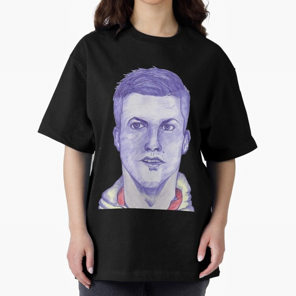 C-Ronaldo portrait drawing Oversized T-Shirt Step into the FIFA World Cup 2026 USA Canada Mexico Journey through Cristiano Ronaldo Highlights, Portugal Pride, Football Passion, Legendary Performances, Festival Vibes and Supporter Community; Perfect