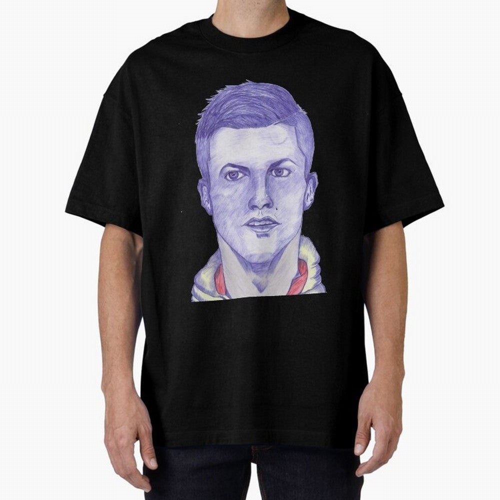 C-Ronaldo portrait drawing Oversized T-Shirt Step into the FIFA World Cup 2026 USA Canada Mexico Journey through Cristiano Ronaldo Highlights, Portugal Pride, Football Passion, Legendary Performances, Festival Vibes and Supporter Community; Perfect