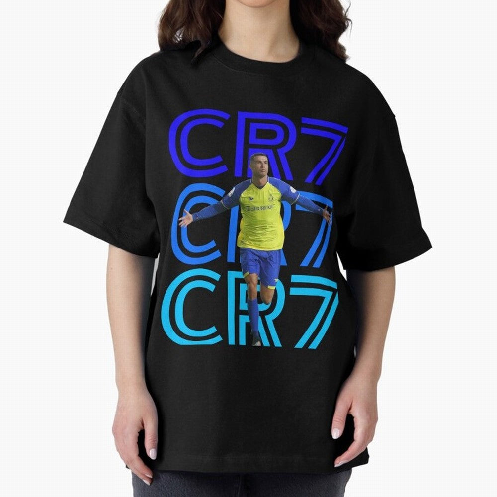 Christiano Ronaldo CR7 Oversized T-Shirt Represent Global Football Passion for FIFA World Cup 2026 Group Stage, Inspired by Neymar, Spain, Championship Spirit, Famous Goals, Roaring Crowds and International Football Unity; Made for Collectors Who