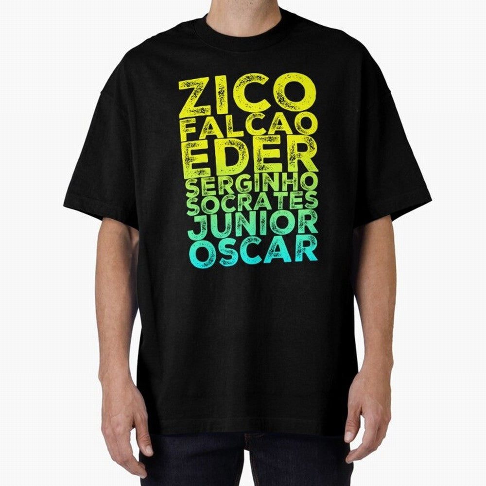Brazil 1982 zico socrates eder best team never to win world cup79 Oversized T-Shirt Keep Football History Alive during Global Football Passion for FIFA World Cup 2026, Highlighting Messi, Brazil, Supporter Pride, Iconic Celebrations, Legendary