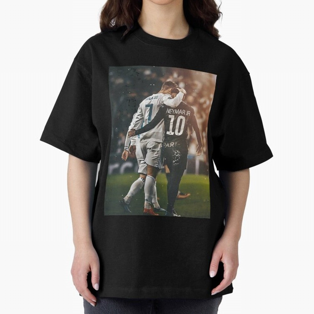 Neymar and Ronaldo Poster	 Oversized T-Shirt Represent FIFA World Cup 2026 Group Stage Featuring Cristiano Ronaldo, Argentina and Brazil Energy, Champion Mindset, Group Stage Buzz, Knockout Tension and Passionate Fan Culture; Ideal for Football