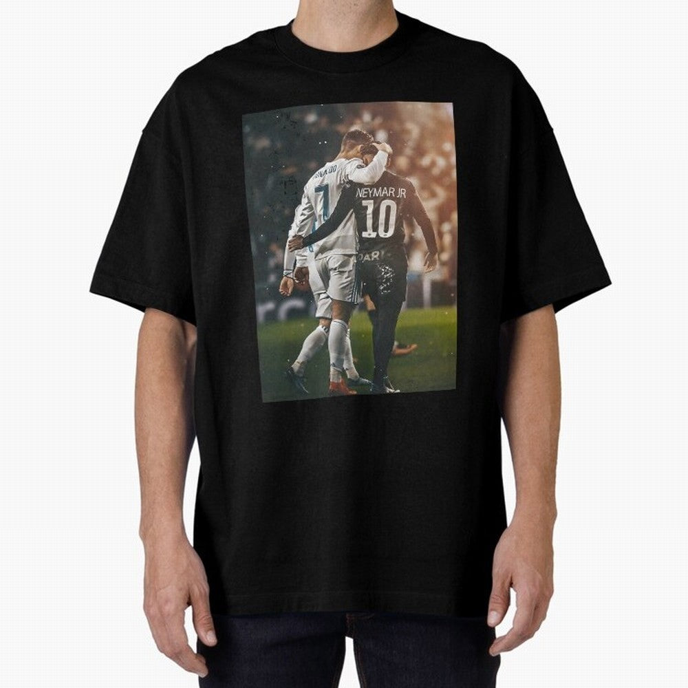 Neymar and Ronaldo Poster	 Oversized T-Shirt Represent FIFA World Cup 2026 Group Stage Featuring Cristiano Ronaldo, Argentina and Brazil Energy, Champion Mindset, Group Stage Buzz, Knockout Tension and Passionate Fan Culture; Ideal for Football