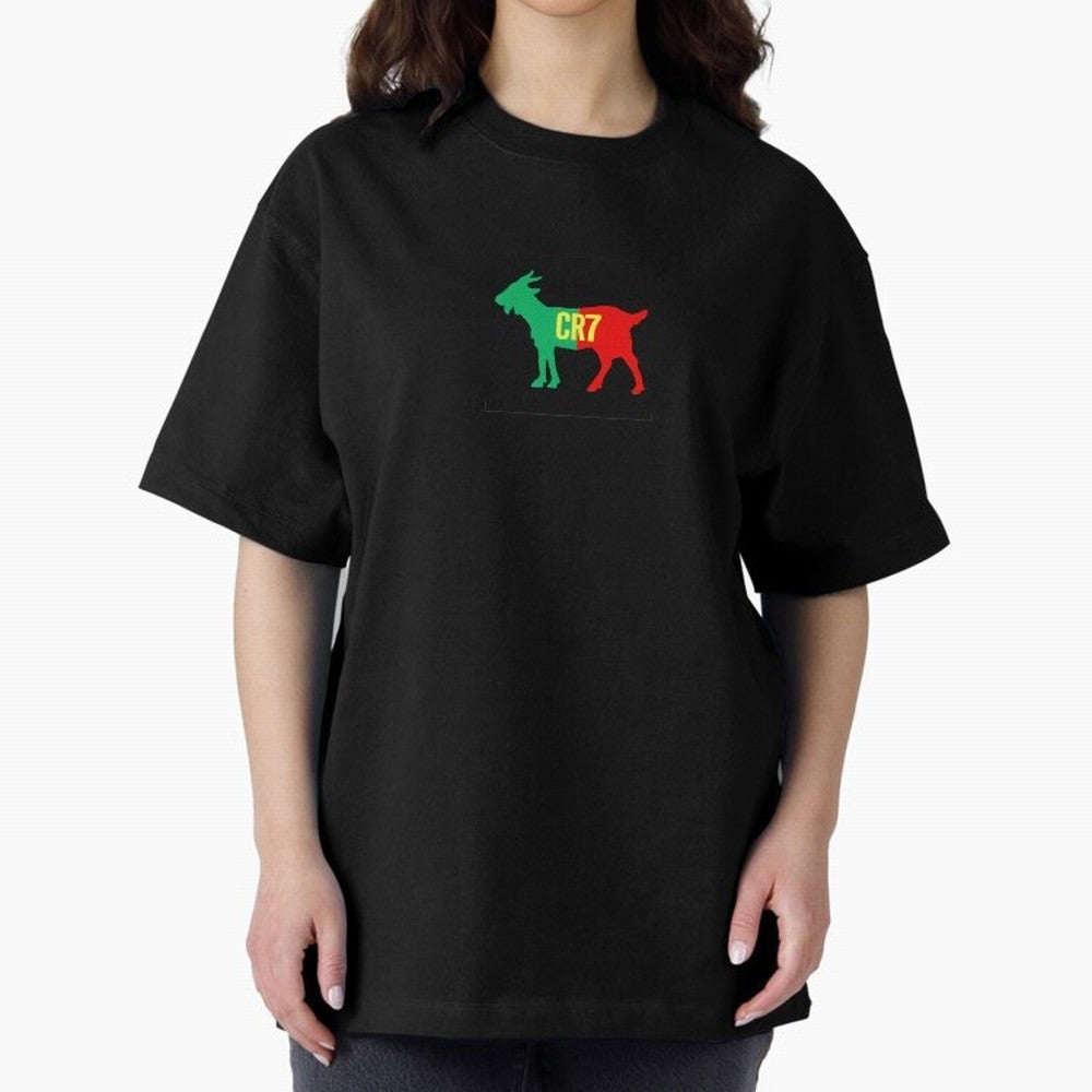 CR7 GOAT - Cristiano Ronaldo Oversized T-Shirt Cheer for FIFA World Cup 2026 Spirit, Inspired by Portugal, Spain and Germany, Mbappe, Worldwide Fan Energy, Dramatic Goals, Stadium Lights and Championship Celebrations; Ideal for Fans Who Follow