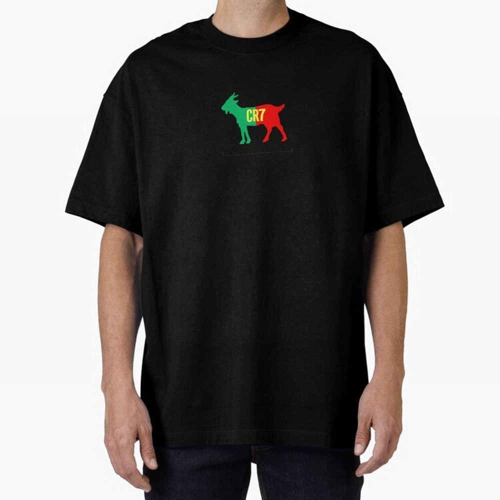 CR7 GOAT - Cristiano Ronaldo Oversized T-Shirt Cheer for FIFA World Cup 2026 Spirit, Inspired by Portugal, Spain and Germany, Mbappe, Worldwide Fan Energy, Dramatic Goals, Stadium Lights and Championship Celebrations; Ideal for Fans Who Follow