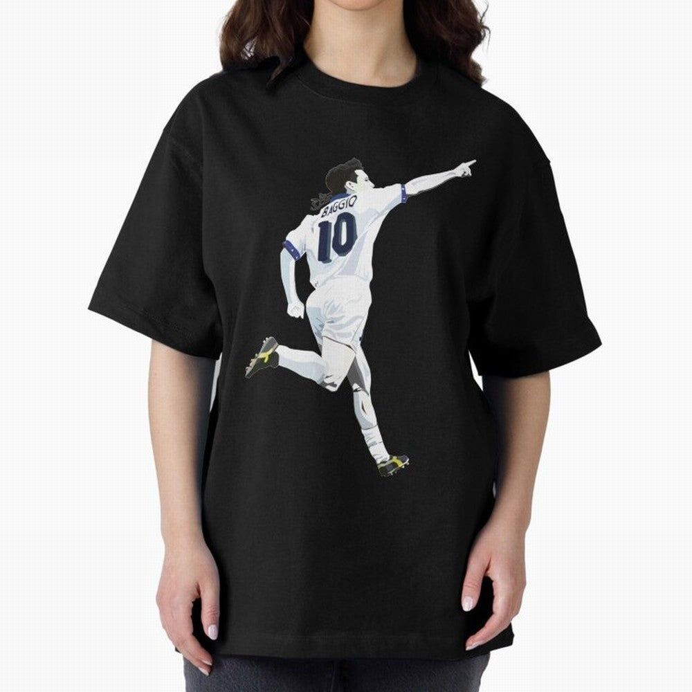 Roberto Baggio - Italy | Mbappe gift Oversized T-Shirt Remember Iconic Moments from the FIFA World Cup 2026 Group Stage Journey through Cristiano Ronaldo, Haaland and CR7 Highlights, Brazil Pride, Classic Soccer Heritage, Championship Pressure, Fan