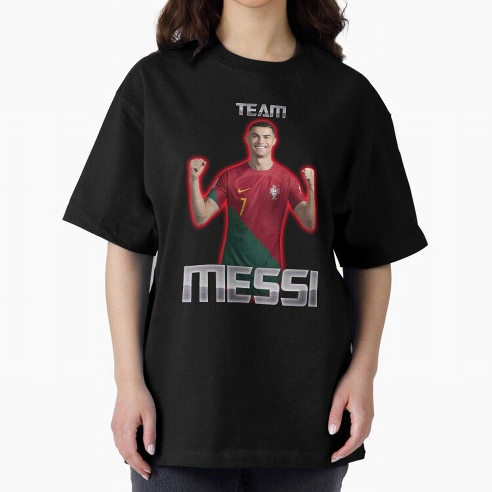 controversial football shirt Oversized T-Shirt Celebrate Classic Football Spirit in Match Day Hype around FIFA World Cup 2026, Messi and Cristiano Ronaldo, Argentina and Brazil, Football History, Final Match Energy, Crowd Noise and Once in a