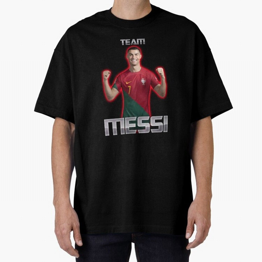 controversial football shirt Oversized T-Shirt Celebrate Classic Football Spirit in Match Day Hype around FIFA World Cup 2026, Messi and Cristiano Ronaldo, Argentina and Brazil, Football History, Final Match Energy, Crowd Noise and Once in a