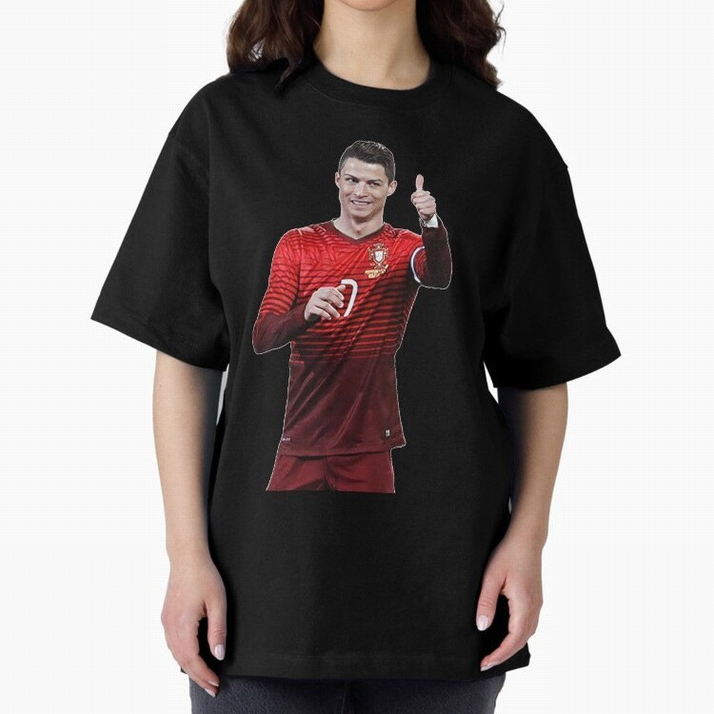 Ronaldo Thumbs Up Oversized T-Shirt Cheer for Match Day Hype around FIFA World Cup 2026, Haaland and Mbappe, Argentina and Brazil, Game Day Rituals, Football Legends, Country Pride and the Road to the Final; Perfect for People Who Love Argentina,