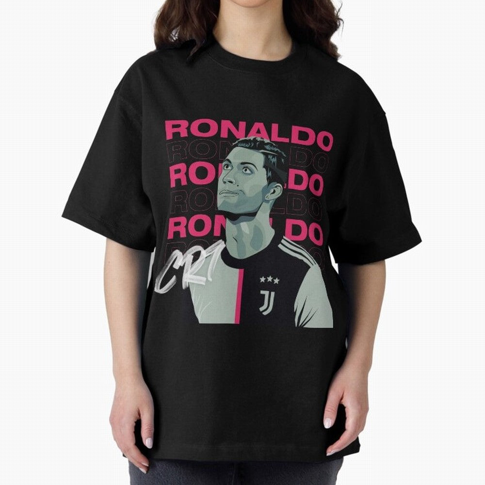 Ronaldo Oversized T-Shirt Keep Football History Alive during Global Football Passion for FIFA World Cup 2026 USA Canada Mexico, Built around Messi and Cristiano Ronaldo, Brazil, Championship Spirit, Famous Goals, Roaring Crowds and International