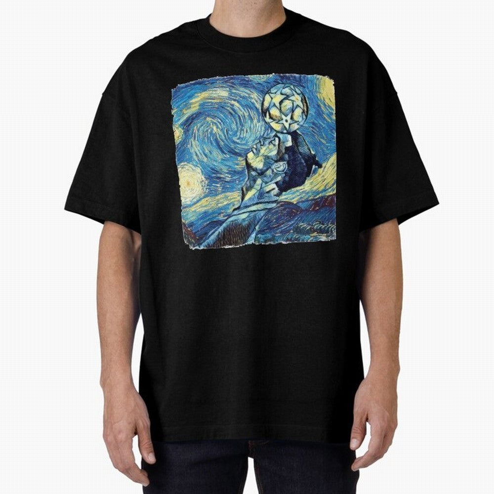 Ronaldo Ronaldo Van Gogh Style Oversized T-Shirt Make Memories around FIFA World Cup 2026 Group Stage for Fans of Messi and Cristiano Ronaldo and Argentina, France and Brazil, Bringing Football Festival Excitement, Trophy Ambitions, Country