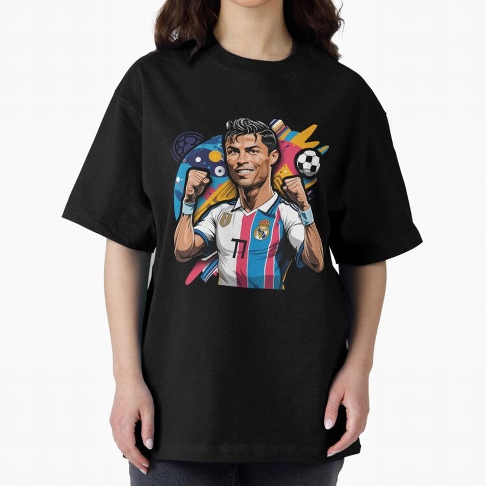 Cristiano Ronaldo cr7 Oversized T-Shirt Represent the Passion of Match Day Hype around FIFA World Cup 2026 Group Stage, Messi, France and Portugal, Stadium Chants, National Pride, Trophy Dreams and Unforgettable Football Memories; Perfect for