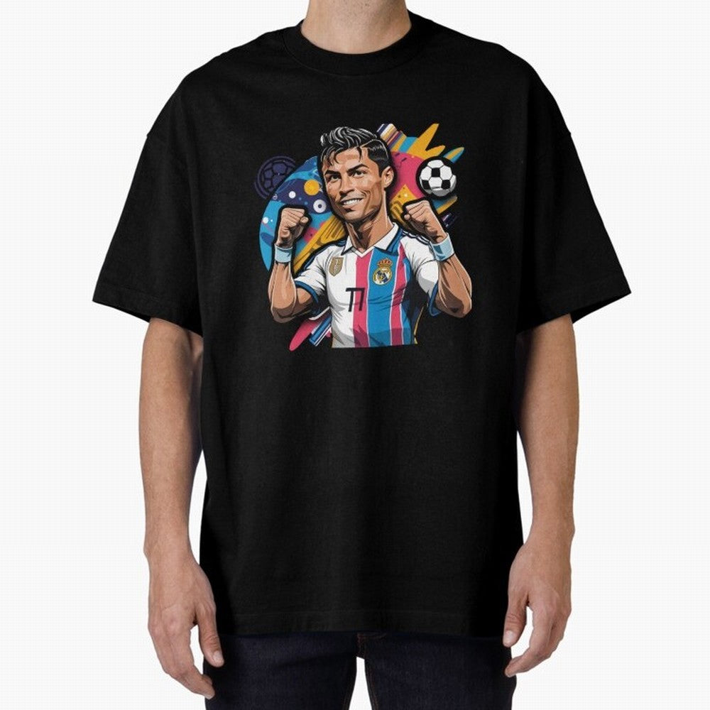 Cristiano Ronaldo cr7 Oversized T-Shirt Represent the Passion of Match Day Hype around FIFA World Cup 2026 Group Stage, Messi, France and Portugal, Stadium Chants, National Pride, Trophy Dreams and Unforgettable Football Memories; Perfect for