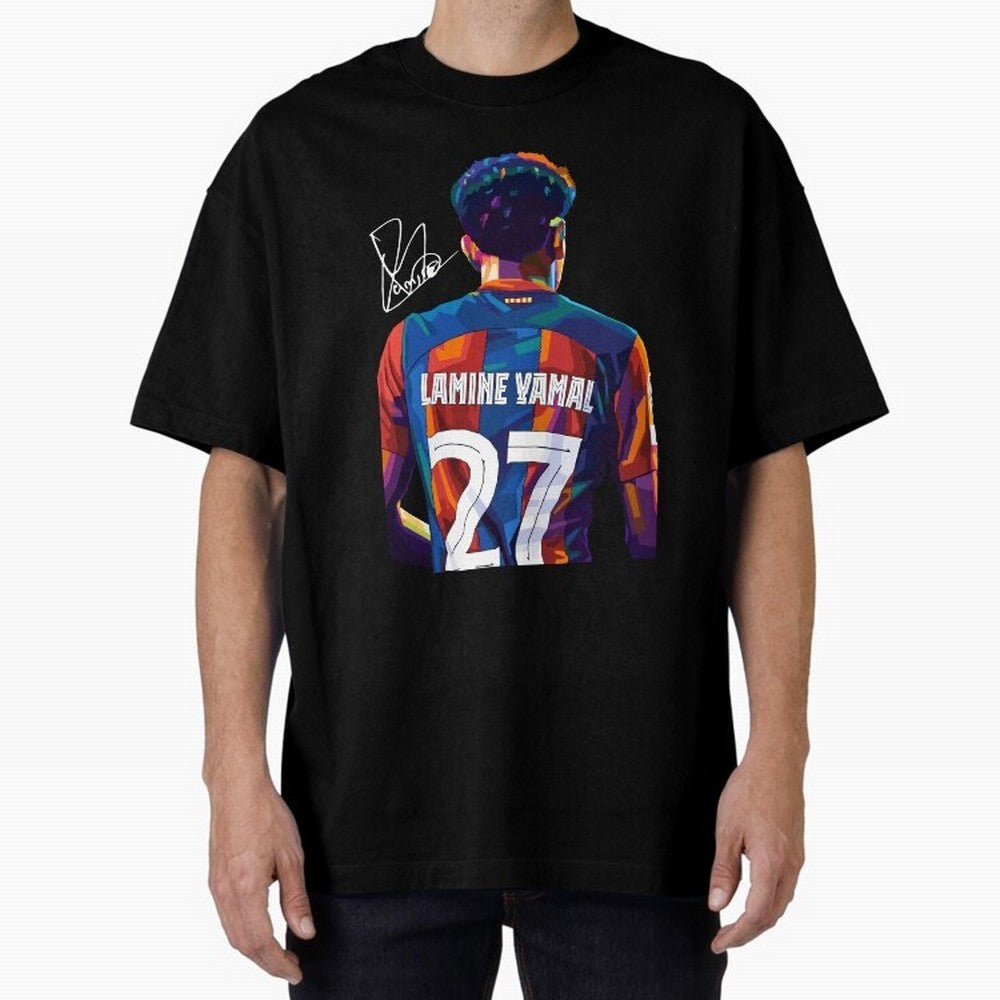 Lamine Yamal Football Player Wpap Art Oversized T-Shirt Honor Football Greatness during FIFA World Cup 2026 Made for Cristiano Ronaldo, Haaland and CR7, Spain Energy, Tournament Hype, Historic Matchups, Family Viewing Parties and Global Sports