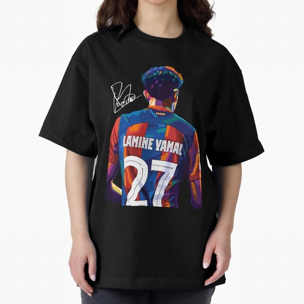 Lamine Yamal Football Player Wpap Art Oversized T-Shirt Honor Football Greatness during FIFA World Cup 2026 Made for Cristiano Ronaldo, Haaland and CR7, Spain Energy, Tournament Hype, Historic Matchups, Family Viewing Parties and Global Sports