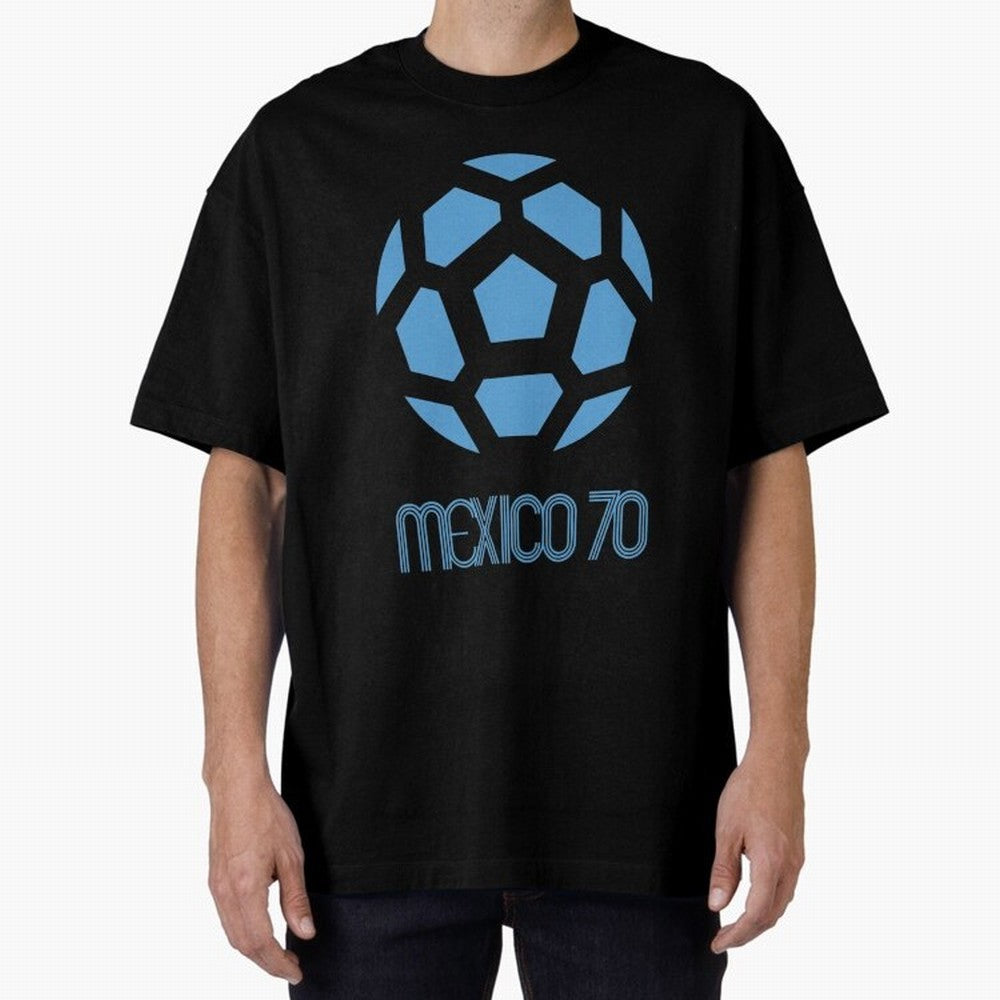 Retro World Cup 70 Logo Oversized T-Shirt Show Your Tournament Heart for FIFA World Cup 2026 USA Canada Mexico for Fans of Messi and Spain, Bringing Football Passion, Legendary Performances, Festival Vibes and Supporter Community; Ideal for