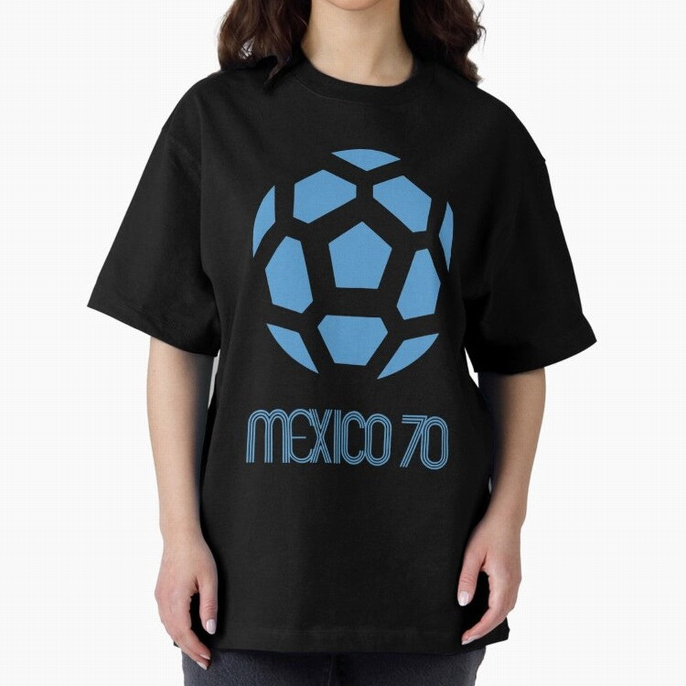 Retro World Cup 70 Logo Oversized T-Shirt Show Your Tournament Heart for FIFA World Cup 2026 USA Canada Mexico for Fans of Messi and Spain, Bringing Football Passion, Legendary Performances, Festival Vibes and Supporter Community; Ideal for