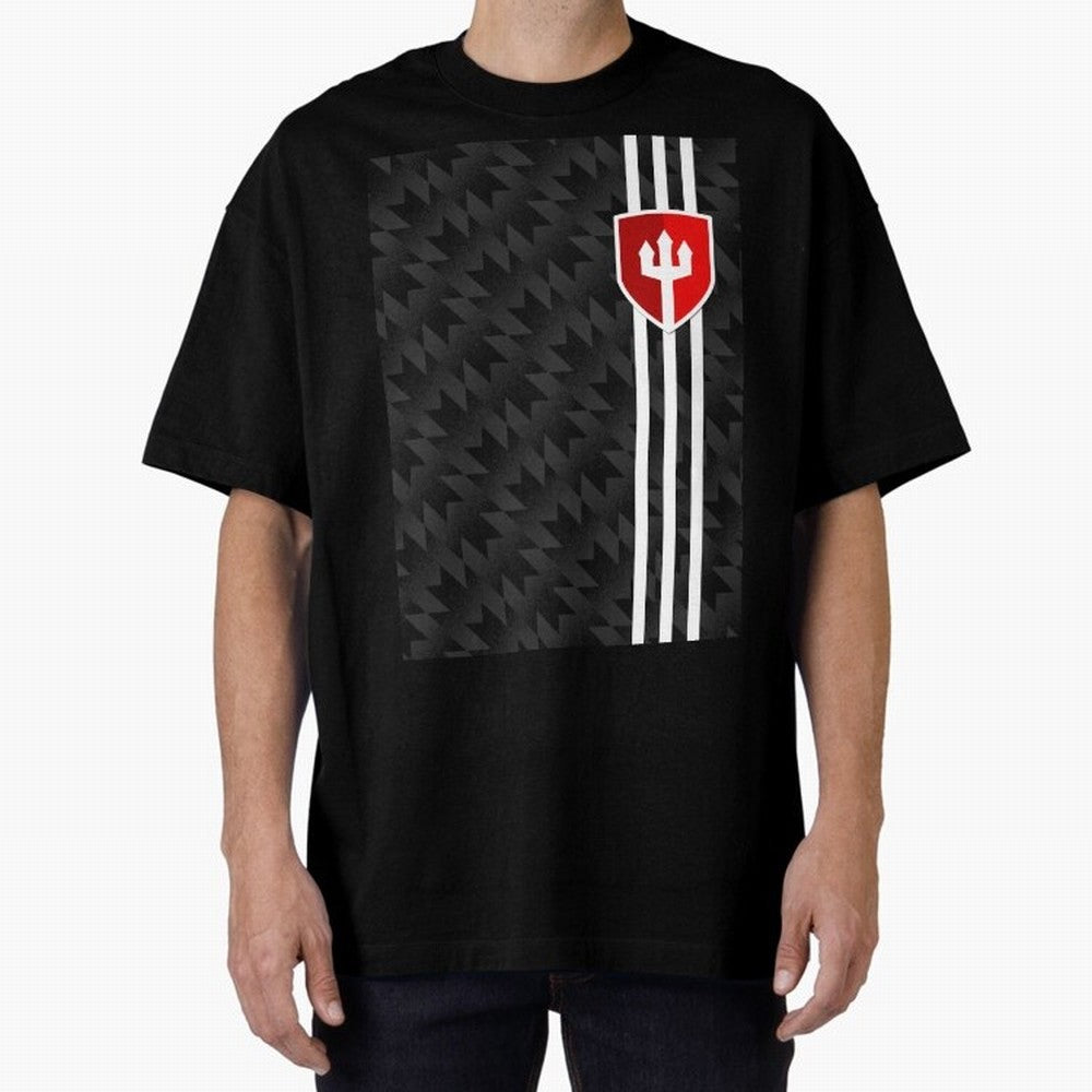 Manchester United 2017/18 3rd Kit Jersey Pattern Oversized T-Shirt Celebrate the Stars of Global Football Passion for FIFA World Cup 2026, Filled with CR7 and Messi, England, France and Netherlands, Supporter Pride, Iconic Celebrations, Legendary