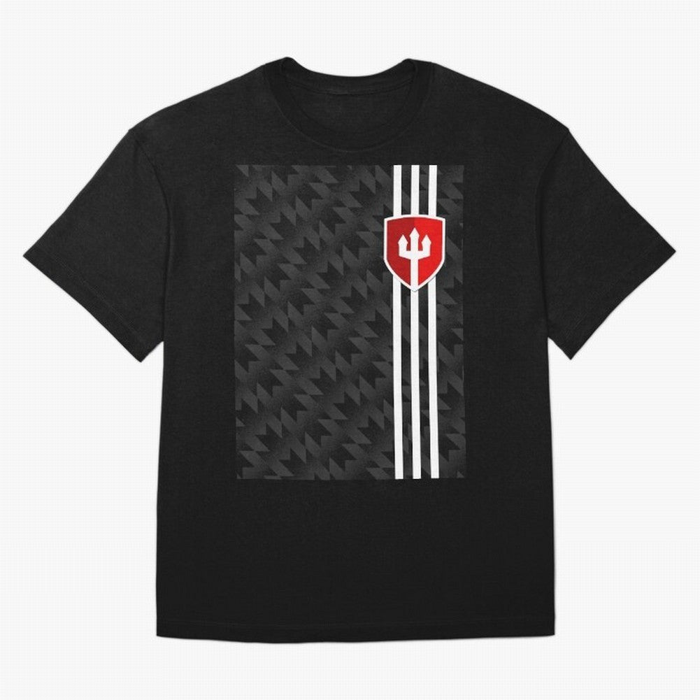 Manchester United 2017/18 3rd Kit Jersey Pattern Oversized T-Shirt Celebrate the Stars of Global Football Passion for FIFA World Cup 2026, Filled with CR7 and Messi, England, France and Netherlands, Supporter Pride, Iconic Celebrations, Legendary