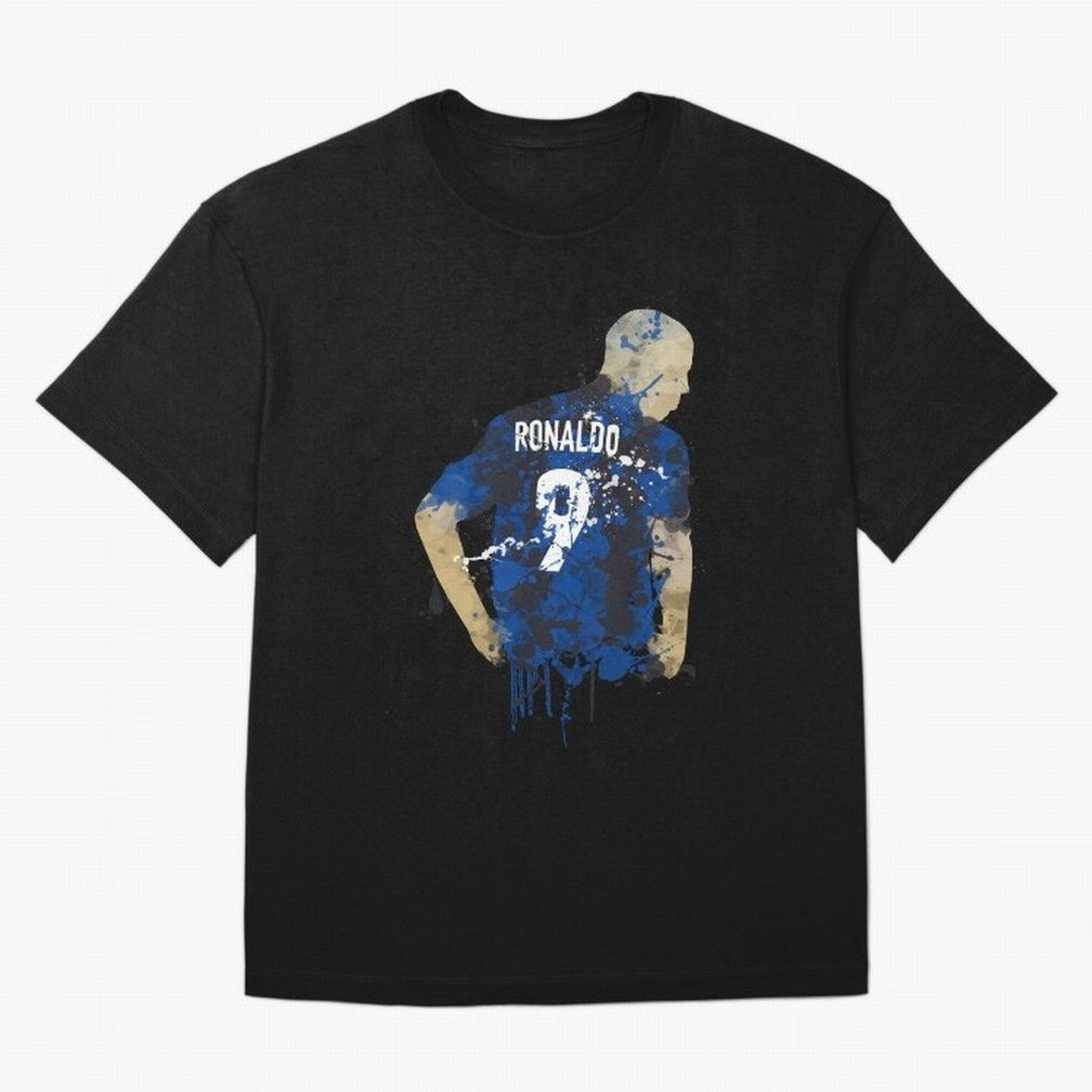 Ronaldo Number 9 Art Oversized T-Shirt Step into FIFA World Cup 2026 USA Canada Mexico for Fans of Neymar and France, Bringing Championship Spirit, Famous Goals, Roaring Crowds and International Football Unity; Made for Die Hard Supporters, Soccer