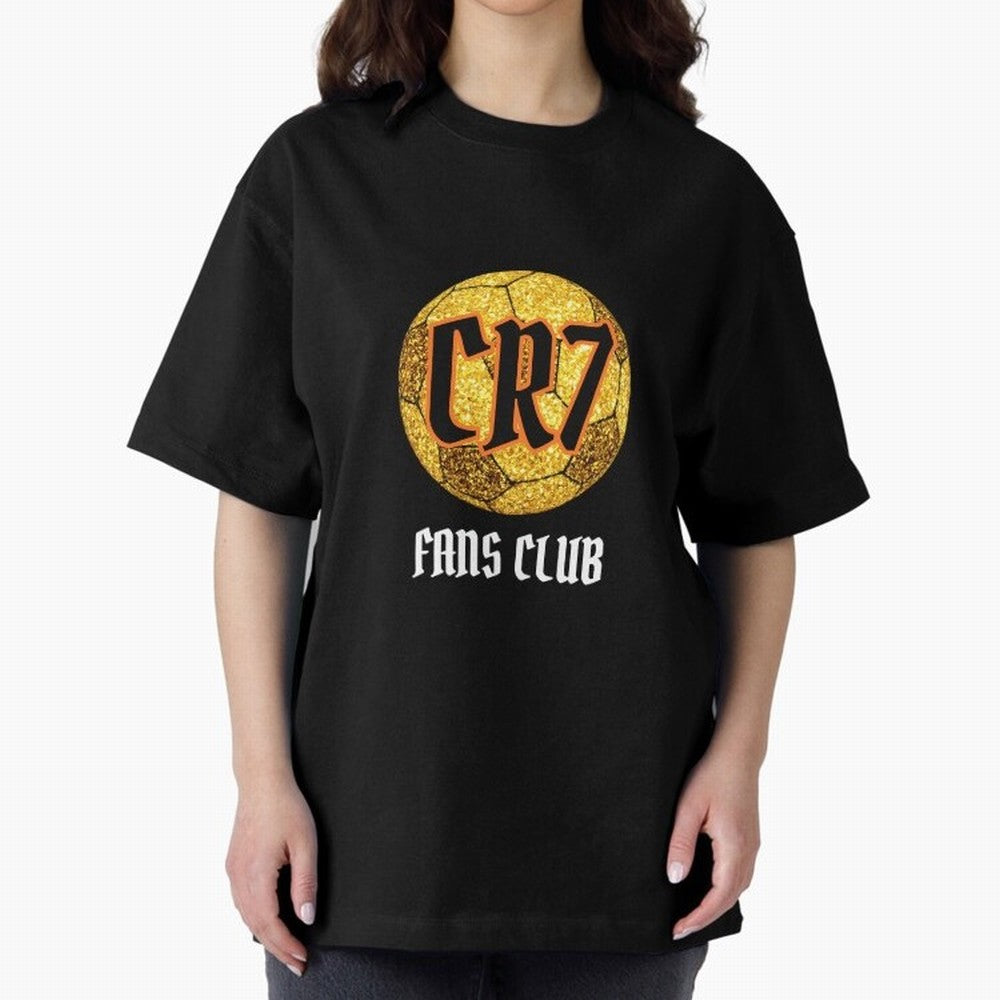 CR7 BLK 2 Oversized T-Shirt Celebrate Golden Goal Energy in Global Football Passion for FIFA World Cup 2026, Highlighting Mbappe, Spain and Netherlands, Retro Football Energy, Iconic Rivalries, Trophy Chase Drama and Stadium Atmosphere; Perfect for