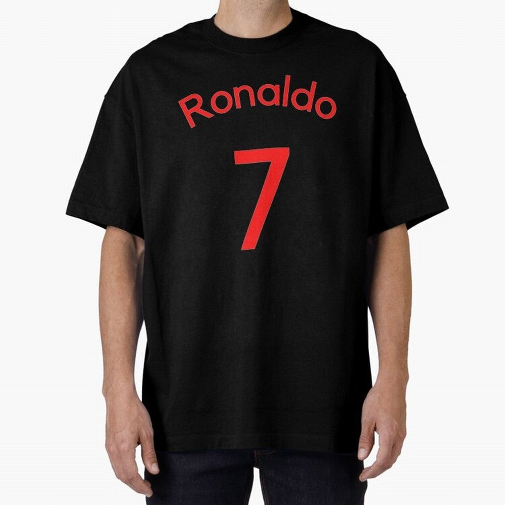 Ronaldo Manchester United Oversized T-Shirt Show Fan Pride Across Match Day Hype around FIFA World Cup 2026 USA Canada Mexico, Haaland, Portugal, Spain and Germany, Championship Spirit, Famous Goals, Roaring Crowds and International Football Unity;