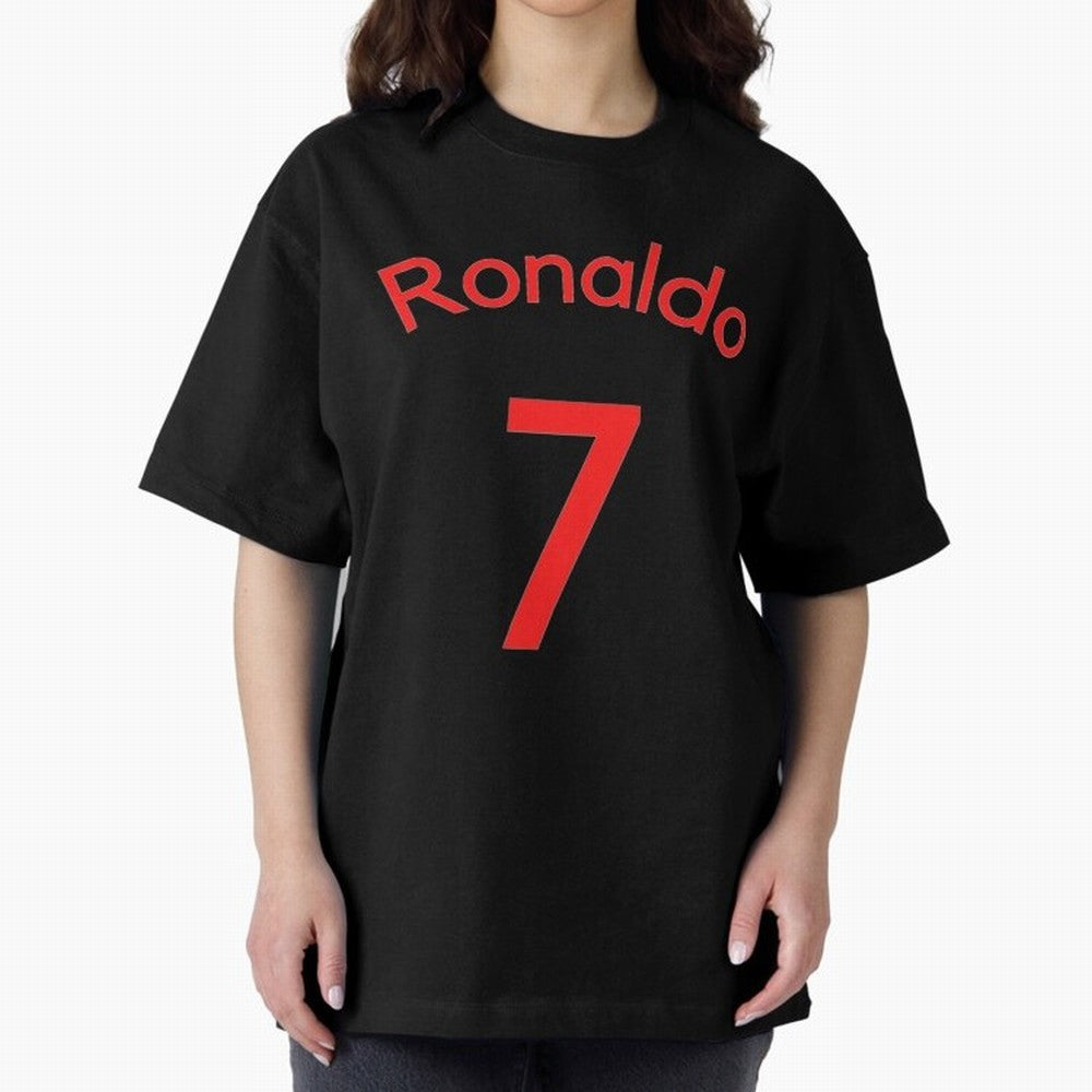 Ronaldo Manchester United Oversized T-Shirt Show Fan Pride Across Match Day Hype around FIFA World Cup 2026 USA Canada Mexico, Haaland, Portugal, Spain and Germany, Championship Spirit, Famous Goals, Roaring Crowds and International Football Unity;